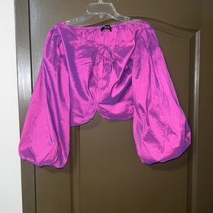 AKIRA Pink Satin Crop Top